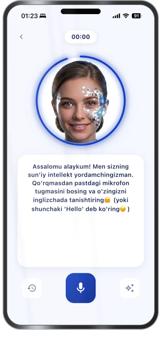 AI Speaking Partner suhbat oynasi